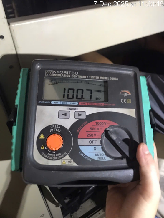 Hình ảnh đo kiểm tra điện trở cách nhiệt Hình ảnh đo kiểm tra điện trở cách nhiệt